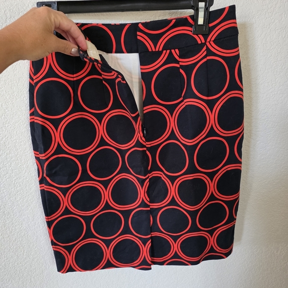 Banana Republic Black and Red Pencil Cotton Blend Skirt Knee-Length Size 2 - Picture 4 of 10